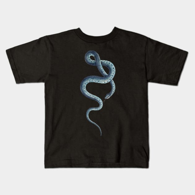 Blue snake Kids T-Shirt by CatyArte